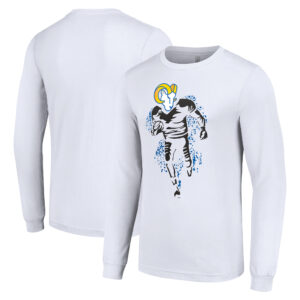 Men's Starter White Los Angeles Rams Logo Graphic Long Sleeve T-Shirt