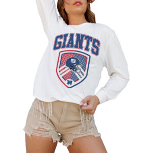 Women's Gameday Couture  White New York Giants  Pushing The Limit Long Sleeve T-Shirt