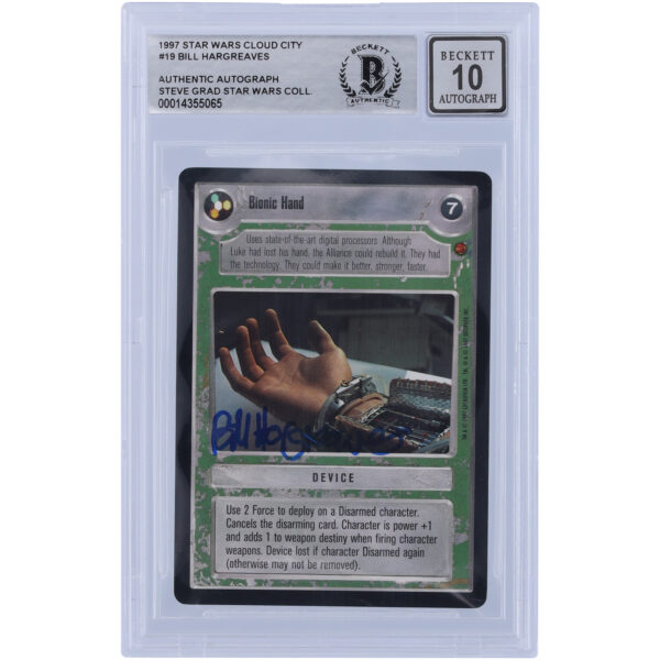 Bill Hargreaves Star Wars Autographed 1997 CCG Cloud City #19 BGS Authenticated 10 Card - Image 2