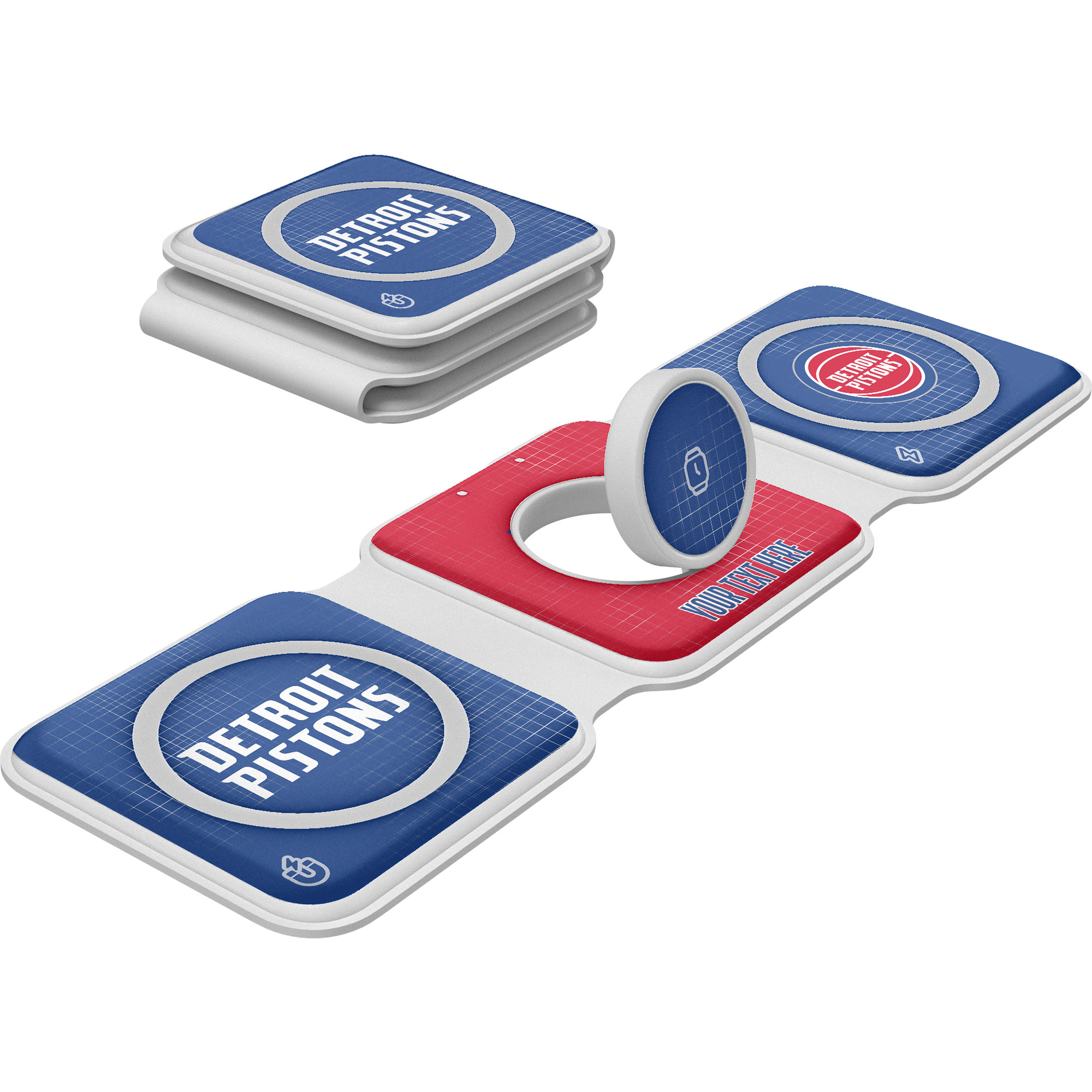 Keyscaper Detroit Pistons Personalized 3-in-1 Foldable Charger