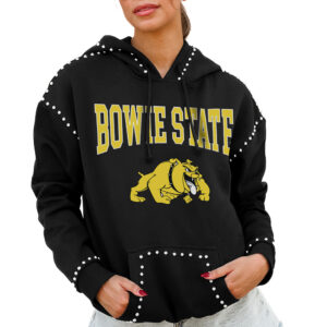 Women's Gameday Couture  Black Bowie State Bulldogs Studded Pullover Hoodie