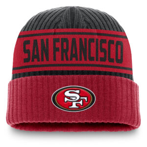 Men's Fanatics Black/Scarlet San Francisco 49ers Penalty Cuffed Knit Hat