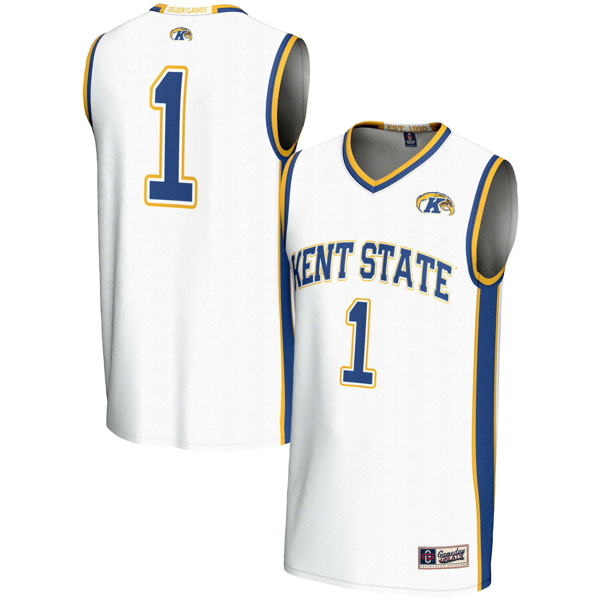 Unisex GameDay Greats White Kent State Golden Flashes #1 Basketball Jersey