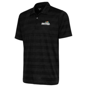 Men's Antigua Black Daytona International Speedway Compass Polo