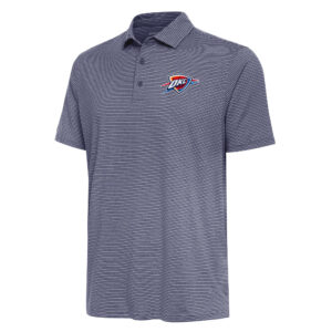 Men's Antigua Heather Navy Oklahoma City Thunder Scheme Polo