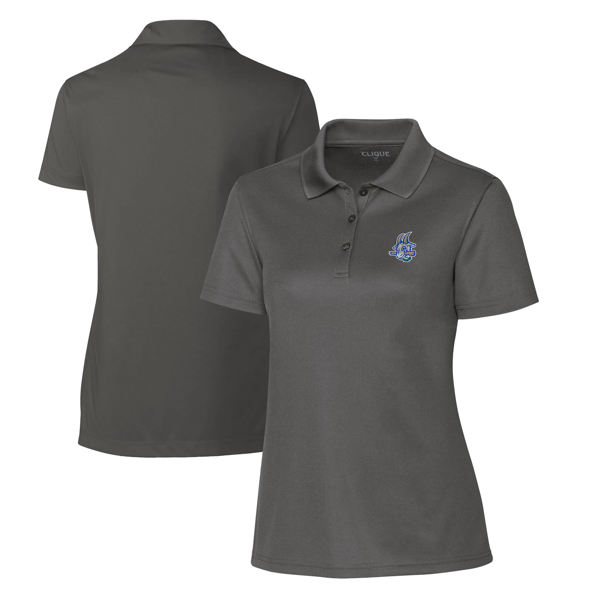 Women's Cutter & Buck Steel Hartford Yard Goats Clique Spin Eco Performance Pique Women's Polo - Image 2