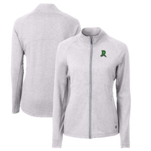 Women's Cutter & Buck Heather Gray Dayton Dragons Adapt Eco Knit Heather Recycled Full-Zip Jacket