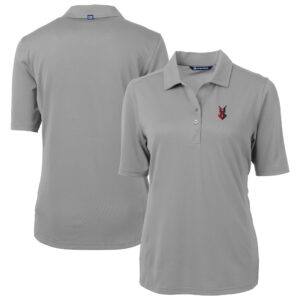 Women's Cutter & Buck Gray Indianapolis Indians Virtue DryTec Eco Pique Recycled Polo