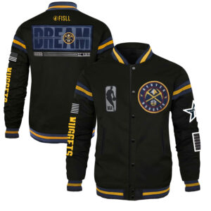 Unisex FISLL x Black History Collection  Black Denver Nuggets Full-Snap Varsity Jacket