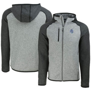 Men's Cutter & Buck Heather Gray/Heather Charcoal Hartford Yard Goats Mainsail Raglan Full-Zip Hoodie