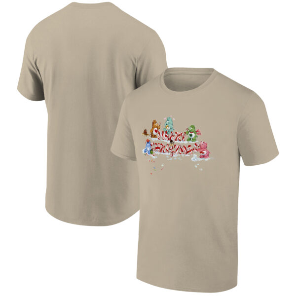Men's Ripple Junction  Tan Care Bears Candy Cane Holiday Graphic T-Shirt - Image 2
