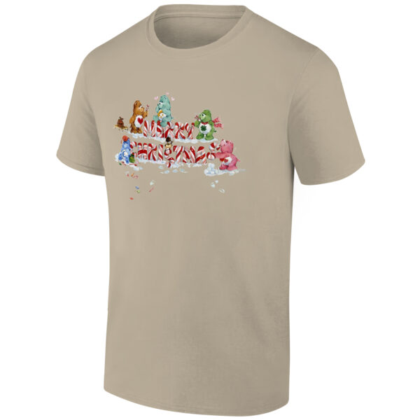 Men's Ripple Junction  Tan Care Bears Candy Cane Holiday Graphic T-Shirt - Image 6
