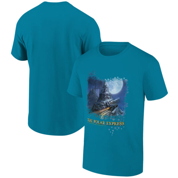 Men's Ripple Junction Turquoise The Polar Express  Holiday Graphic T-Shirt