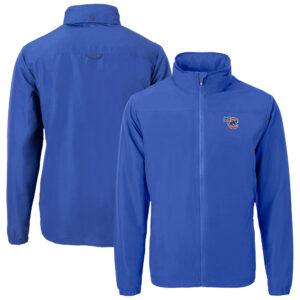 Men's Cutter & Buck Blue Iowa Cubs Big & Tall Charter Eco Knit Recycled Full-Zip Jacket
