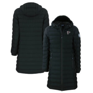 Women's Cutter & Buck  Black Atlanta Falcons Mission Ridge Repreve Eco Insulated Long Full-Zip Puffer Jacket