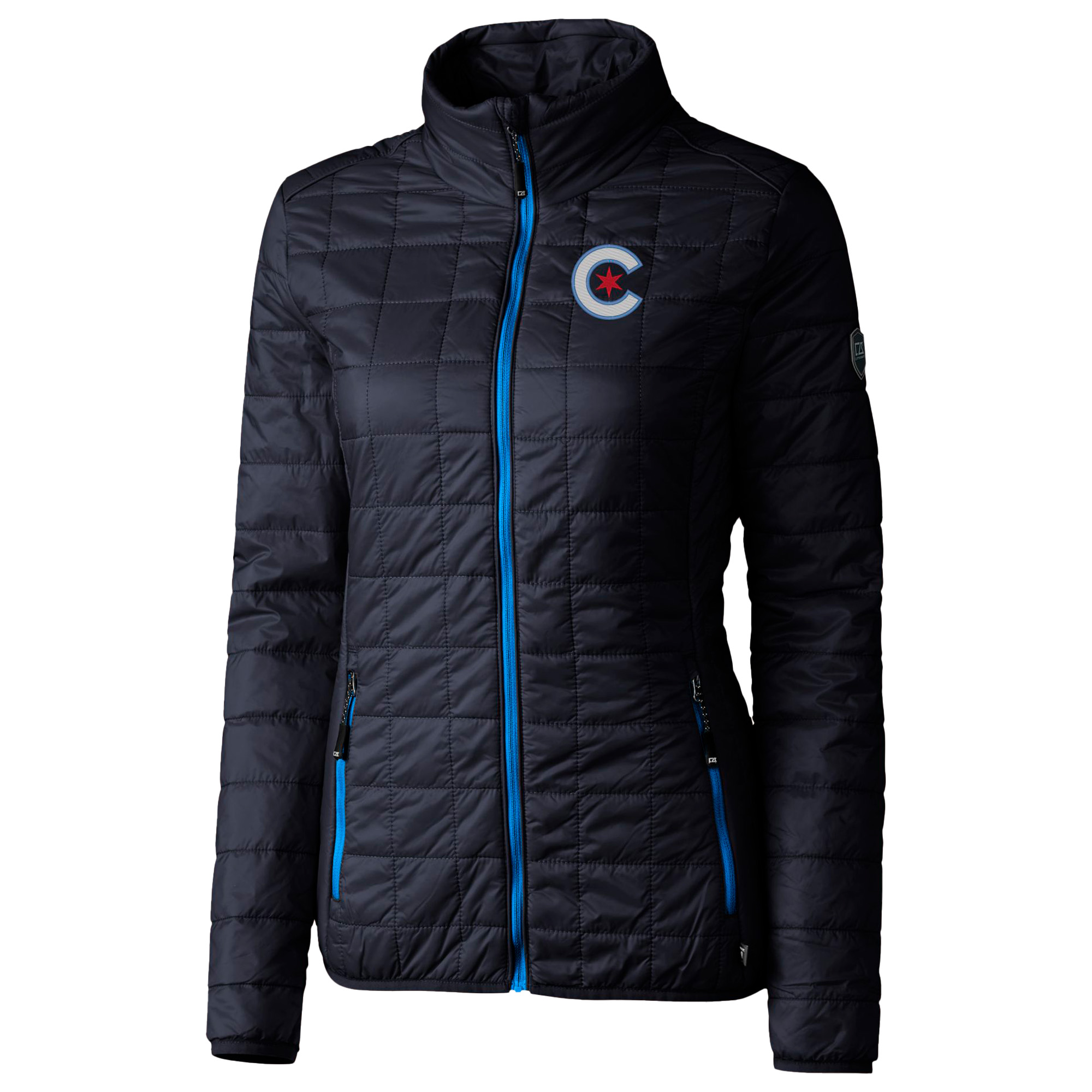 Women's Cutter & Buck Navy Chicago Cubs City Connect Rainier PrimaLoft Eco Insulated Full-Zip Puffer Jacket - Image 3