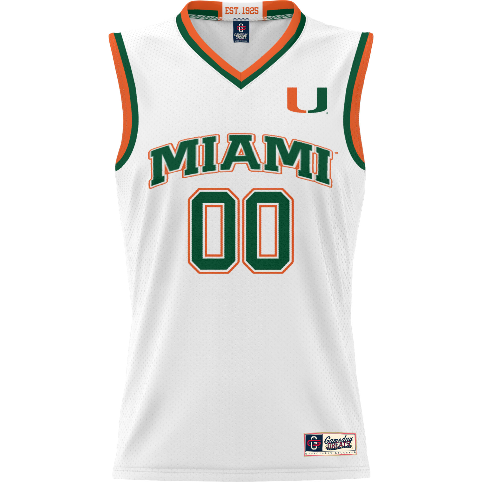 Men's GameDay Greats White Miami Hurricanes NIL Pick-A-Player Lightweight Basketball Jersey - Image 9