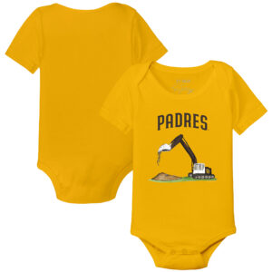 Infant Tiny Turnip Gold San Diego Padres Excavator Bodysuit