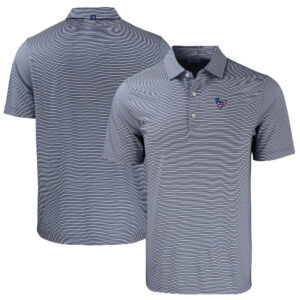Men's Cutter & Buck Navy Houston Texans  Americana Forge Eco Double Stripe Stretch Recycled Polo
