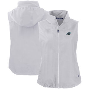 Women's Cutter & Buck Gray Carolina Panthers Primary Mark Charter Eco Full-Zip Vest