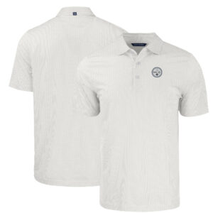 Men's Cutter & Buck White Pittsburgh Steelers  Big & Tall Pike Eco Symmetry Print Stretch Recycled Polo
