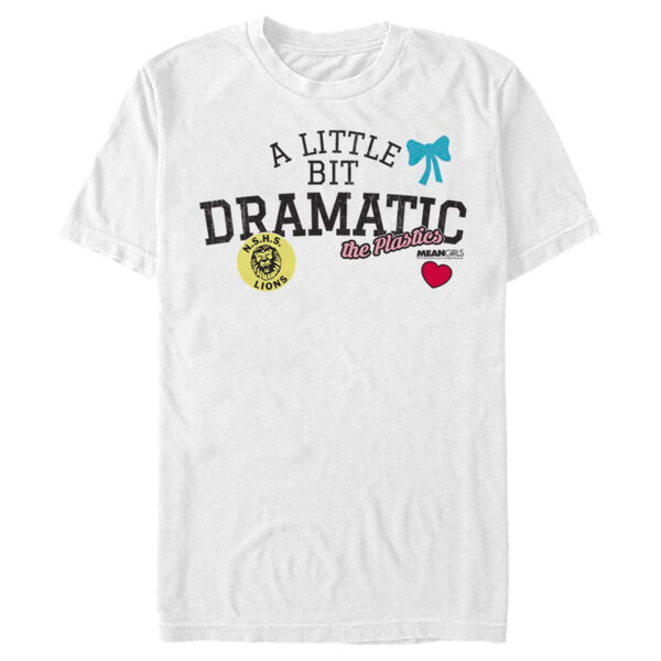 Men's Mad Engine White Mean Girls A Little Bit Dramatic Graphic T-Shirt