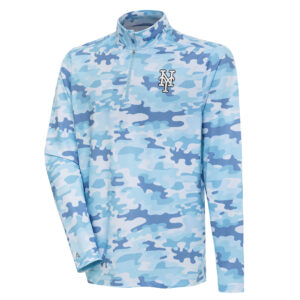 Men's Antigua  White New York Mets Discord Quarter-Zip Sweatshirt