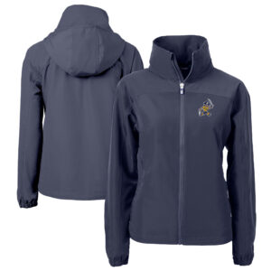 Women's Cutter & Buck  Navy ETSU Buccaneers Vault Charter Eco Recycled Full-Zip Jacket