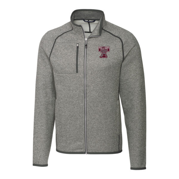 Men's Antigua Heathered Charcoal San Diego Seals Fortune Half-Zip Pullover Jacket - Image 3