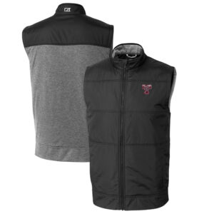 Men's Cutter & Buck Black Texas A&M Aggies Big & Tall Stealth Hybrid Quilted Full-Zip DryTec Windbreaker Vest