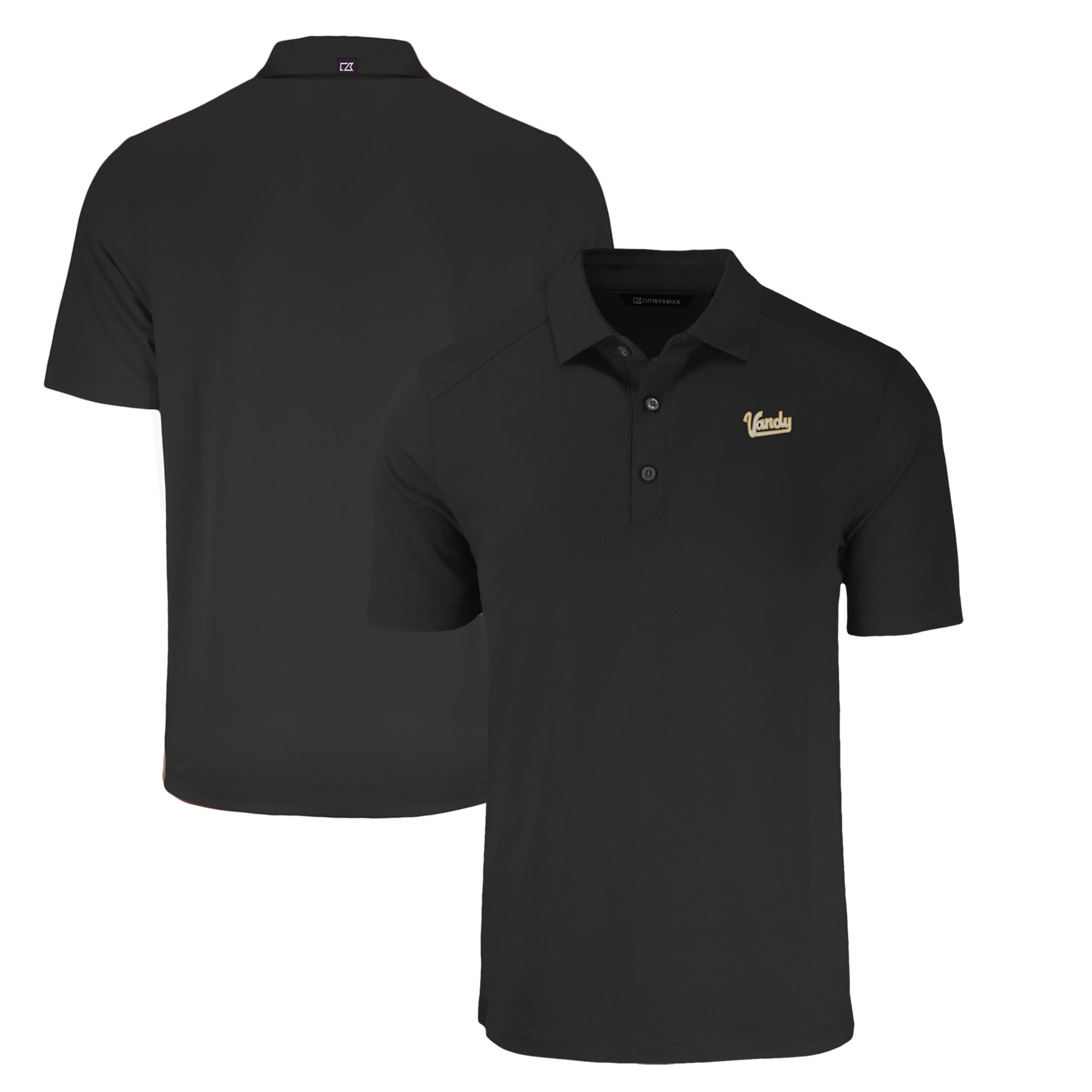 Men's Cutter & Buck Black Vanderbilt Commodores Big & Tall Forge Eco Stretch Recycled Polo