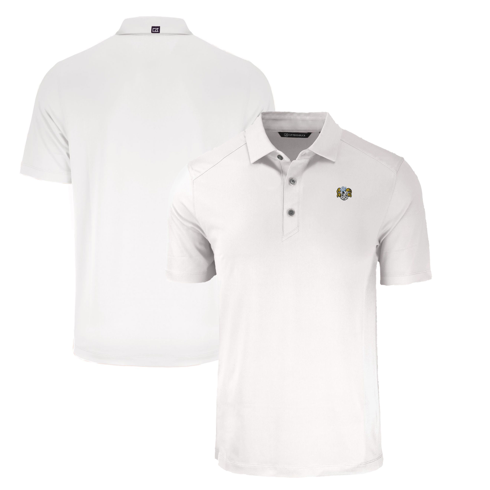 Men's Cutter & Buck White Greenville Drive DryTec Advantage Tri-Blend Pique Long Sleeve Polo - Image 2