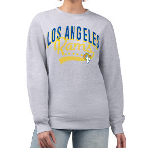 Women's G-III 4Her by Carl Banks  Heather Gray Los Angeles Rams Filigree Logo Graphic Fleece Pullover Sweatshirt