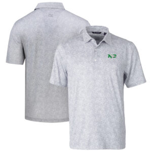 Men's Cutter & Buck  Gray North Dakota Pike Constellation Print Stretch Polo