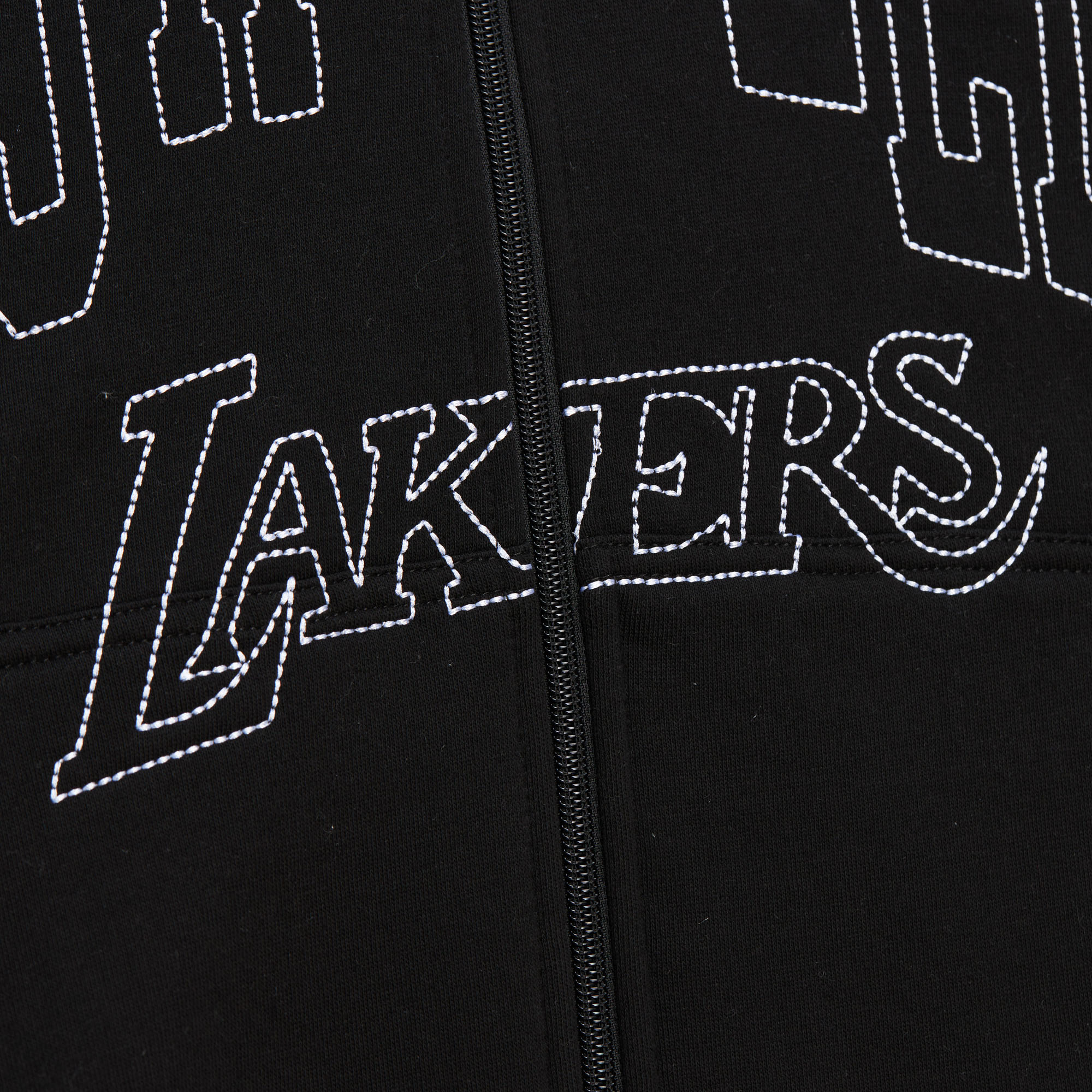 Men's Mitchell & Ness Black Los Angeles Lakers Hardwood Classics Contrast 2K Fleece Full-Zip Hoodie - Image 15