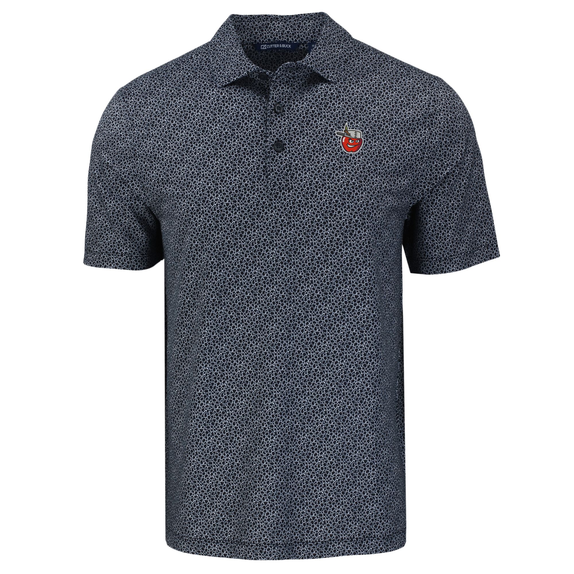 Men's Cutter & Buck Black Fort Wayne TinCaps Pike Eco Pebble Print Stretch Recycled Polo - Image 8