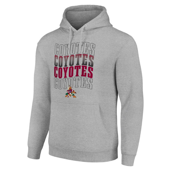 Men's Starter Heather Gray Arizona Coyotes Four Team Name Logo Fleece Pullover Hoodie - Image 6