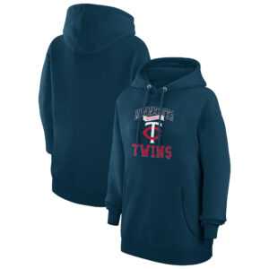 Women's G-III 4Her by Carl Banks Navy Minnesota Twins Team Logo Graphic Fleece Pullover Hoodie