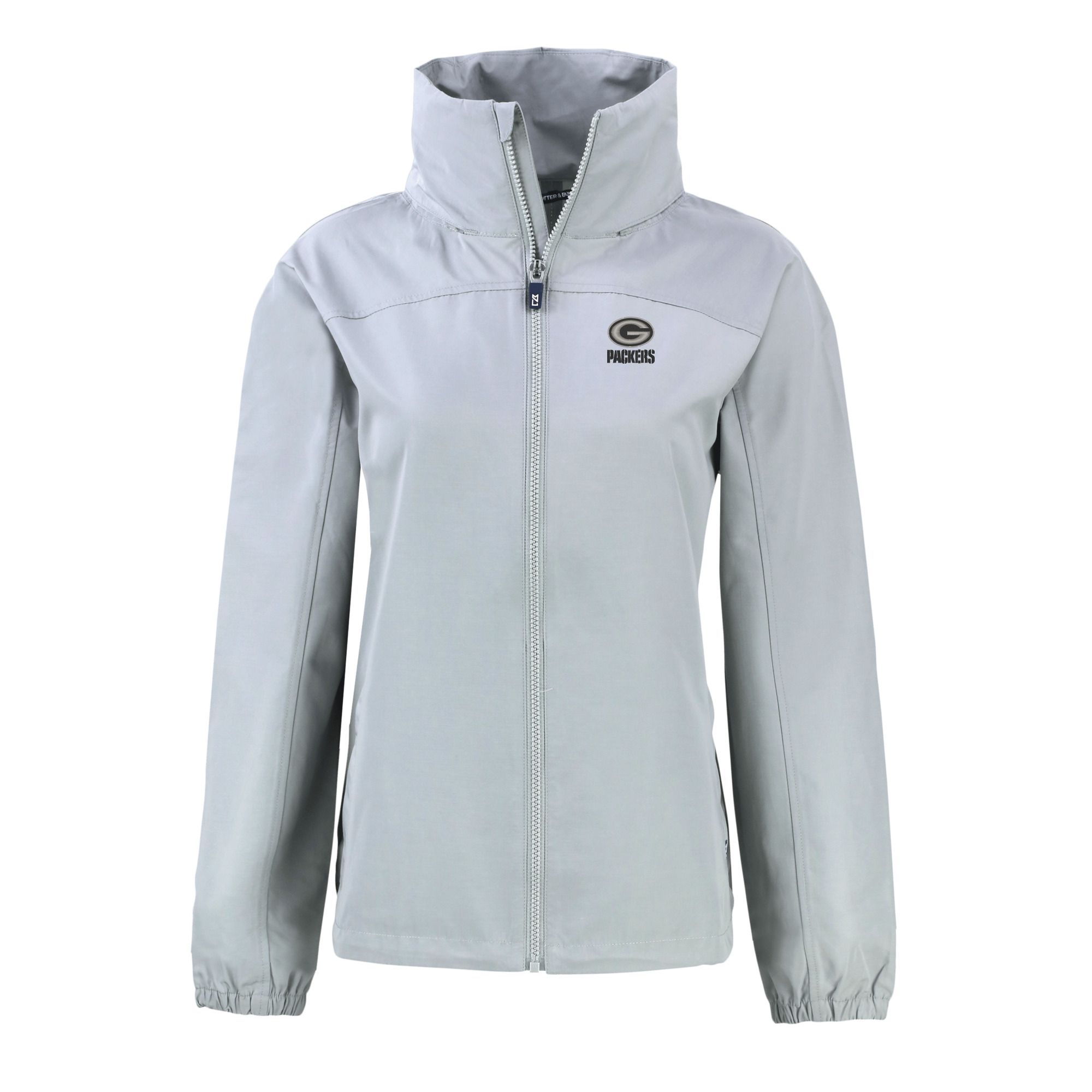 Women's Cutter & Buck Gray Green Bay Packers Charter Eco Recycled Full-Zip Hoodie Jacket - Image 6