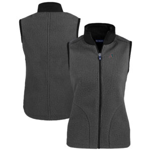 Women's Cutter & Buck Charcoal Arizona Diamondbacks  Cascade Eco Sherpa Fleece Vest