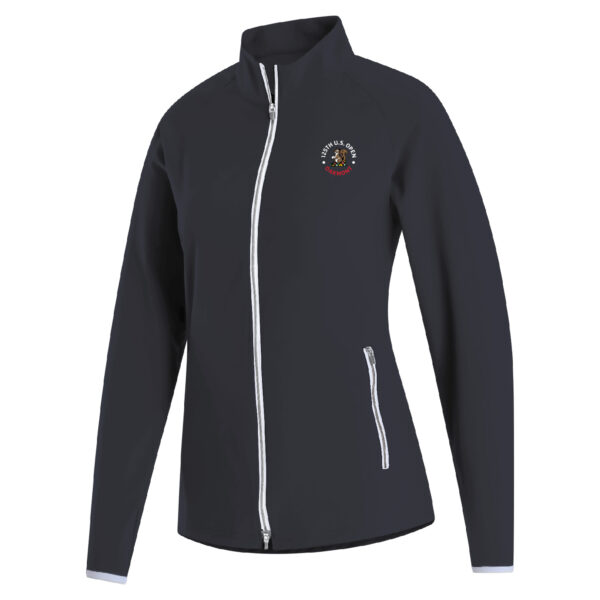 Women's 2025 U.S. Open FootJoy Black Lightweight Woven Full-Zip Jacket