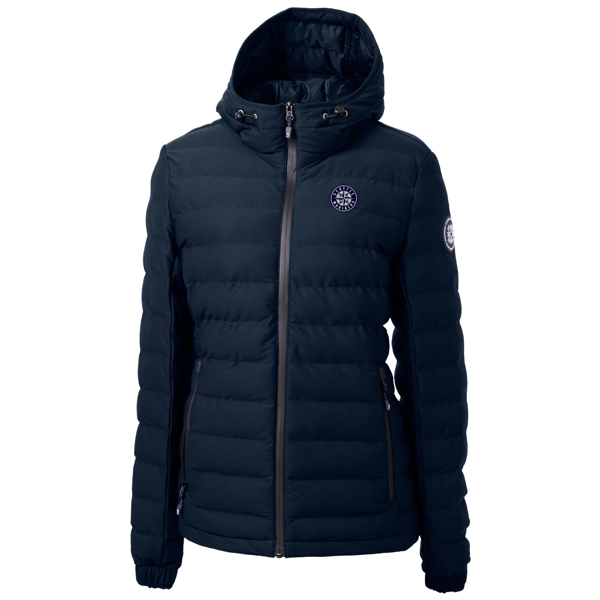Women's Cutter & Buck Navy Seattle Mariners Mission Ridge Repreve Eco Insulated Full-Zip Puffer Jacket - Image 3