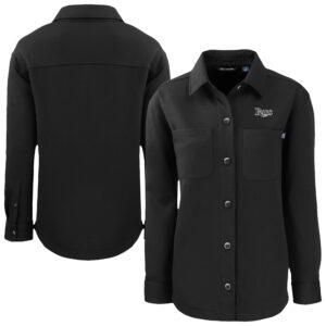 Women's Cutter & Buck Black Tampa Bay Rays Roam Eco Recycled Shirt Jacket