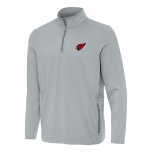 Men's Antigua  Gray Arizona Cardinals Perilous Quarter-Zip Pullover Top