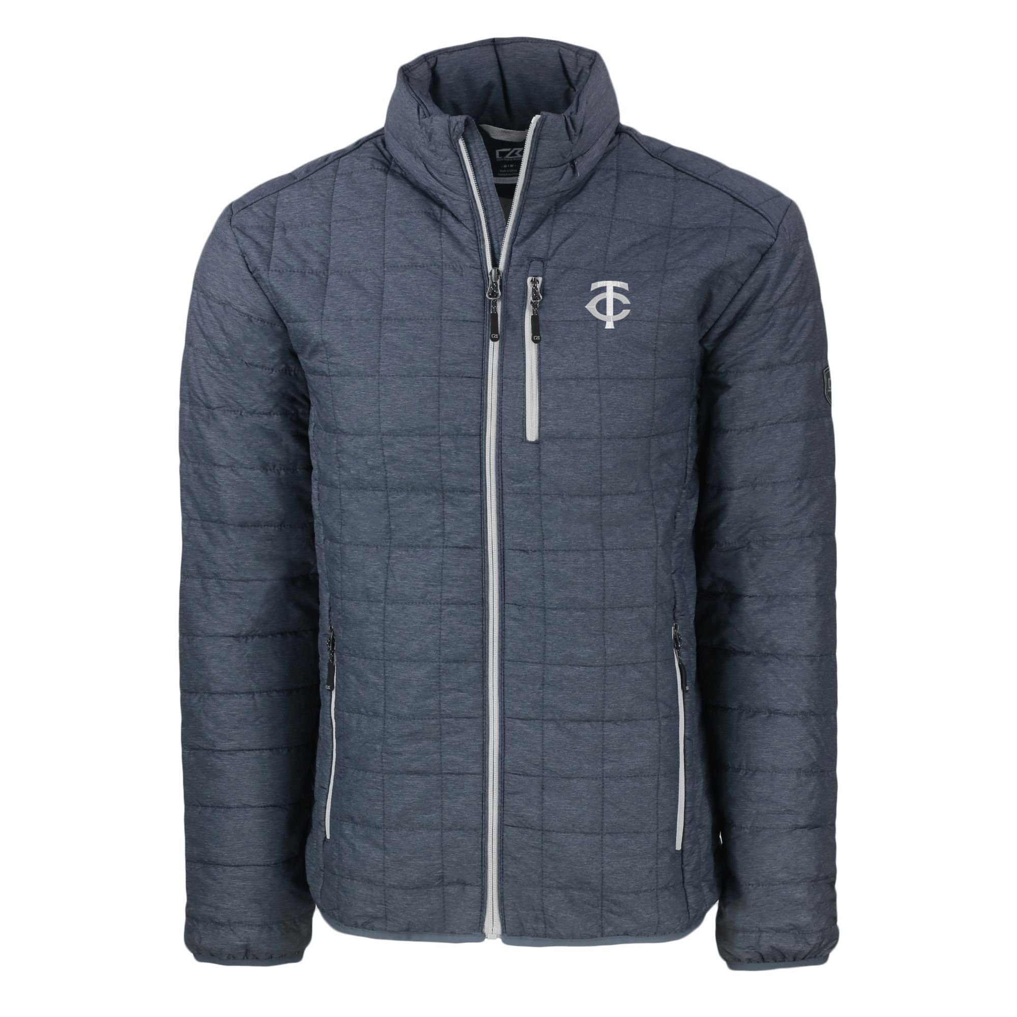 Men's Cutter & Buck Anthracite Minnesota Twins Big & Tall Rainier Eco Insulated Puffer PrimaLoft Full-Zip Jacket - Image 3