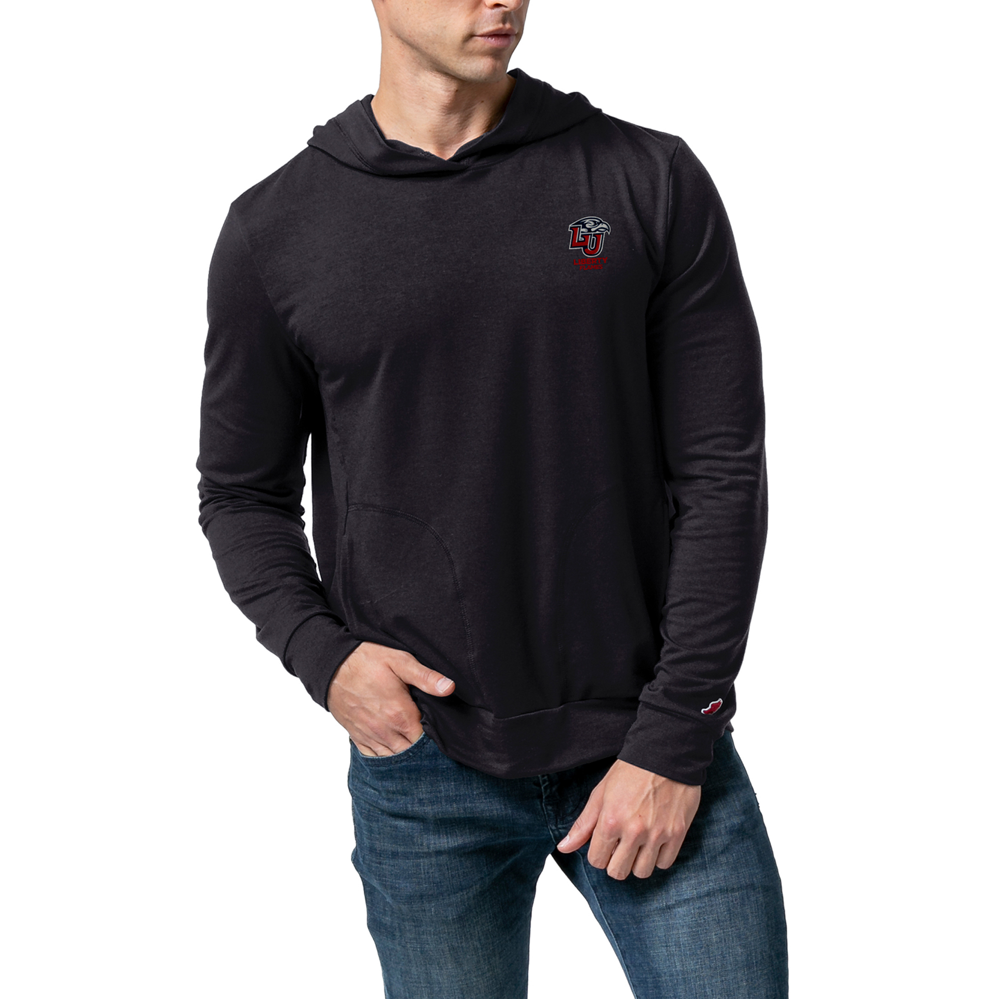 Men's League Collegiate Wear Navy Liberty Flames All-Day Pullover Hoodie