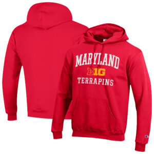 Men's Champion Red Maryland Terrapins Big 10 Powerblend Pullover Hoodie