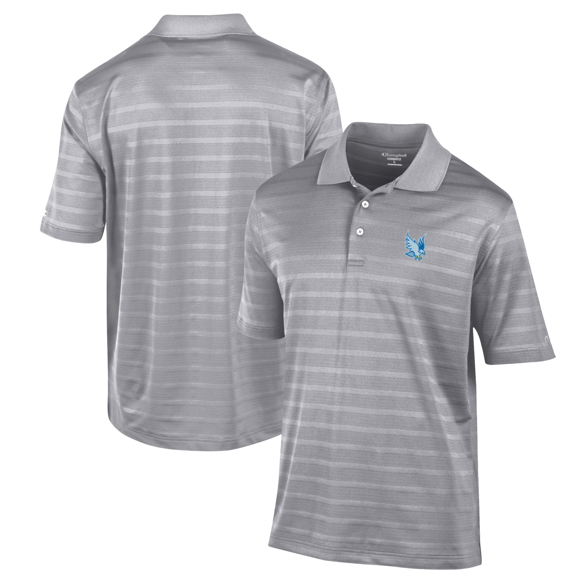 Men's Champion Gray RWU Hawks Textured Solid Polo