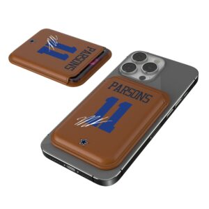 Keyscaper Micah Parsons Brown Dallas Cowboys Magnetic Credit Card Wallet