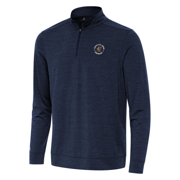 Men's 2025 U.S. Open  Antigua Heather Navy Bright Quarter-Zip Pullover Top